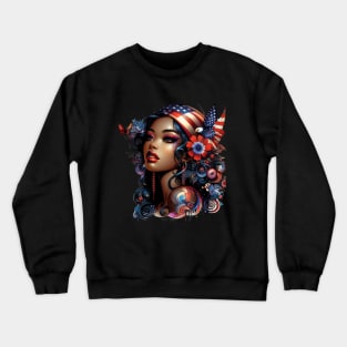 American Beauty, Red Flower | Catsie Cat Crewneck Sweatshirt